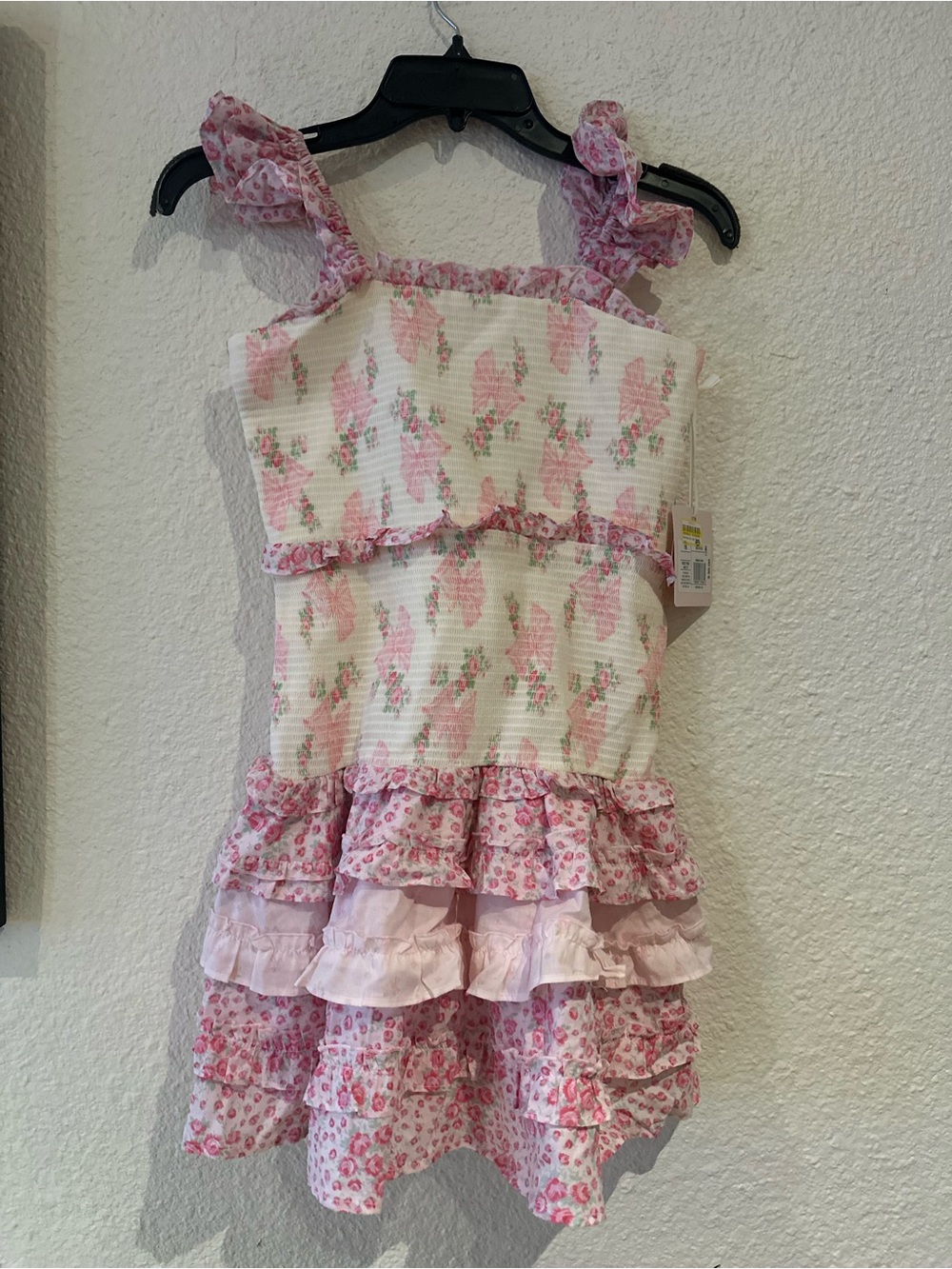 LoveShackFancy Kids Pink Floral Ruffled Sundress